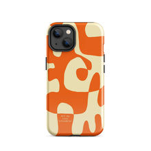 Load image into Gallery viewer, Asobi tangerine/beige Tough iPhone case
