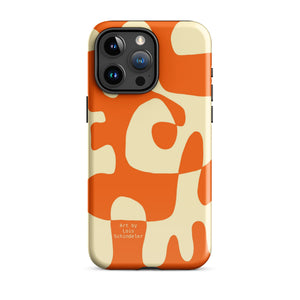 Asobi tangerine/beige Tough iPhone case