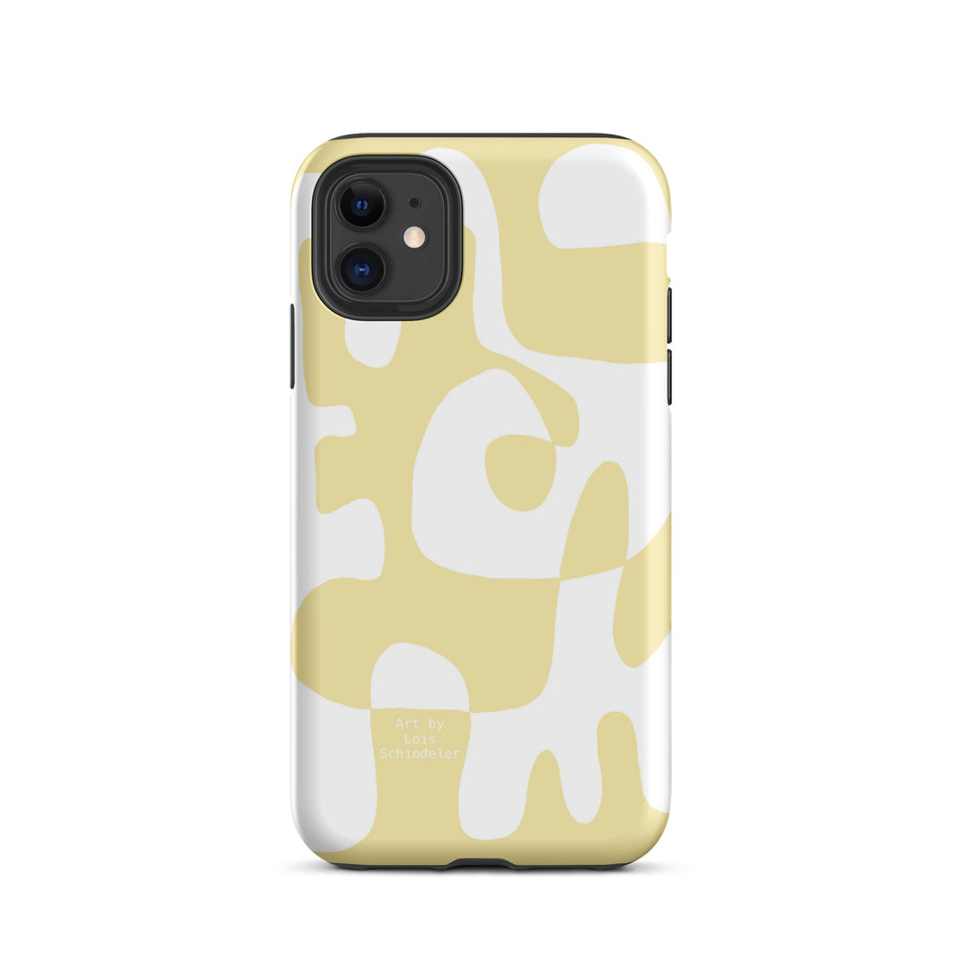 Asobi beige/white Tough iPhone case